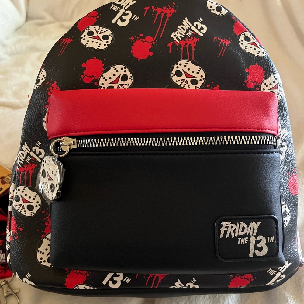 BIOWORLD FRIDAY THE 13TH CHIBI JASON ALL OVER PRINT HALLOWEEN MINI BACKPACK BAG